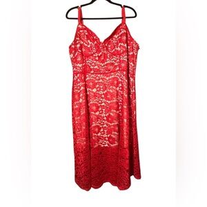 PrettyLittleThing Red Lace Chemise